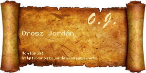 Orosz Jordán névjegykártya