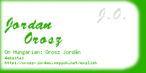 jordan orosz business card